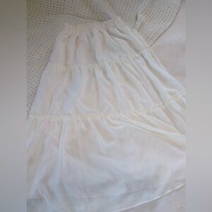 Elegant White Tiered Skirt